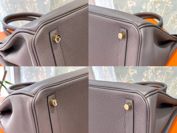 画像9: 【新品同様品】HERMES エルメス バーキン 30 トゴ エタン ゴールド金具 A刻印 グレー 中古 ハンドバッグ トートバッグ レディース 女性用 ブランド 本革 レザー カーフ トリヨン 希少 レア プレゼント ギフト バック (9)