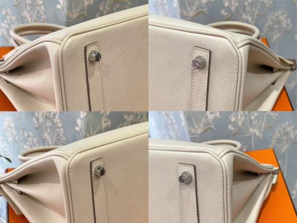 画像9: 【新品同様品】HERMES エルメス バーキン 30 ヴォーエプソン クレ シルバー金具 U刻印 ベージュ 中古 ハンドバッグ トートバッグ レディース 女性用 ブランド オフホワイト アイボリー 本革 レザー カーフ 希少 レア プレゼント ギフト バック (9)