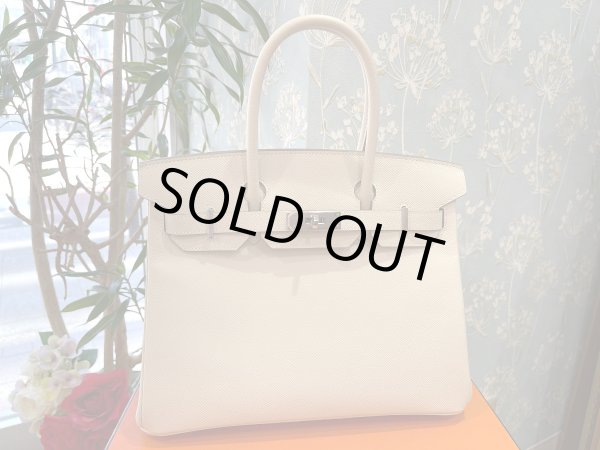 画像3: 【新品同様品】HERMES エルメス バーキン 30 ヴォーエプソン クレ シルバー金具 U刻印 ベージュ 中古 ハンドバッグ トートバッグ レディース 女性用 ブランド オフホワイト アイボリー 本革 レザー カーフ 希少 レア プレゼント ギフト バック (3)