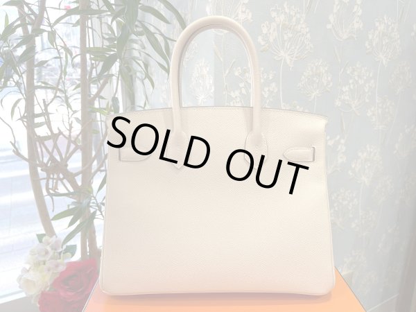 画像2: 【新品同様品】HERMES エルメス バーキン 30 ヴォーエプソン クレ シルバー金具 U刻印 ベージュ 中古 ハンドバッグ トートバッグ レディース 女性用 ブランド オフホワイト アイボリー 本革 レザー カーフ 希少 レア プレゼント ギフト バック (2)