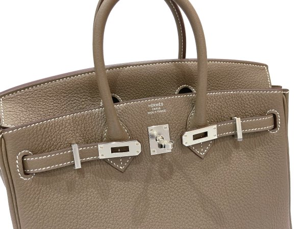 画像3: 【新品】【未使用品】HERMES エルメス バーキン 25 トゴ エトゥープ シルバー金具 K刻印 グレー ハンドバッグ トートバッグ レディース 女性用 本革 レザー カーフ ブランド 希少 レア プレゼント ギフト バック (3)