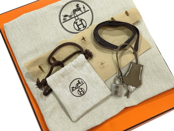 画像8: 【新品】【未使用品】HERMES エルメス バーキン 25 トゴ エトゥープ シルバー金具 K刻印 グレー ハンドバッグ トートバッグ レディース 女性用 本革 レザー カーフ ブランド 希少 レア プレゼント ギフト バック (8)