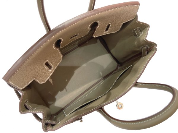 画像7: 【新品】【未使用品】HERMES エルメス バーキン 25 トゴ エトゥープ シルバー金具 K刻印 グレー ハンドバッグ トートバッグ レディース 女性用 本革 レザー カーフ ブランド 希少 レア プレゼント ギフト バック (7)