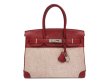 画像1: 【極美品】HERMES エルメス バーキン 30 トリヨンクレマンス×トワルアッシュ ルージュヴィフ シルバー金具 H刻□ レッド 中古 ハンドバッグ トートバッグ レディース 女性用 ブランド 赤 本革 レザー カーフ トゴ 希少 レア プレゼント ギフト バック (1)