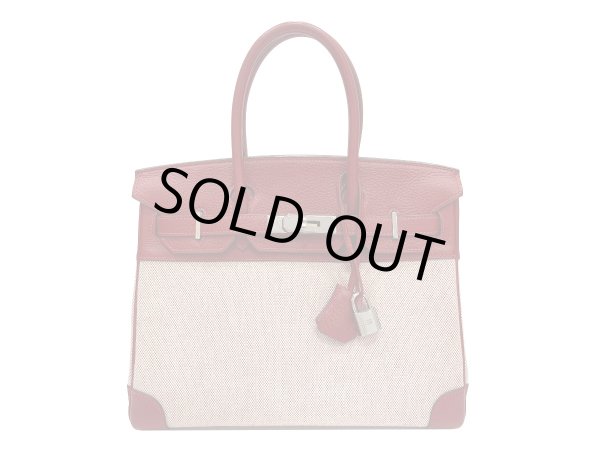 画像1: 【極美品】HERMES エルメス バーキン 30 トリヨンクレマンス×トワルアッシュ ルージュヴィフ シルバー金具 H刻□ レッド 中古 ハンドバッグ トートバッグ レディース 女性用 ブランド 赤 本革 レザー カーフ トゴ 希少 レア プレゼント ギフト バック (1)