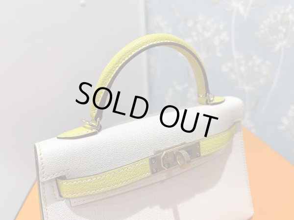 画像7: 【新品】【未使用品】HERMES エルメス ミニケリー 2 パーソナルオーダー シェブルミゾル クレ×ライム シャンパンゴールド金具 W刻印 シェーブル ハンドバッグ ショルダーバッグ 2WAYバッグ レディース 女性用 本革 レザー カーフ ブランド 希少 レア ギフト バック (7)