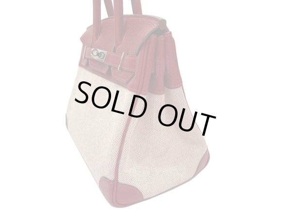画像5: 【極美品】HERMES エルメス バーキン 30 トリヨンクレマンス×トワルアッシュ ルージュヴィフ シルバー金具 H刻□ レッド 中古 ハンドバッグ トートバッグ レディース 女性用 ブランド 赤 本革 レザー カーフ トゴ 希少 レア プレゼント ギフト バック (5)
