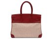 画像2: 【極美品】HERMES エルメス バーキン 30 トリヨンクレマンス×トワルアッシュ ルージュヴィフ シルバー金具 H刻□ レッド 中古 ハンドバッグ トートバッグ レディース 女性用 ブランド 赤 本革 レザー カーフ トゴ 希少 レア プレゼント ギフト バック (2)