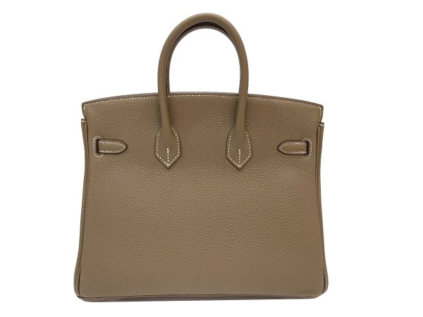 画像2: 【新品】【未使用品】HERMES エルメス バーキン 25 トゴ エトゥープ シルバー金具 K刻印 グレー ハンドバッグ トートバッグ レディース 女性用 本革 レザー カーフ ブランド 希少 レア プレゼント ギフト バック (2)