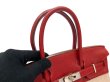 画像6: 【極美品】HERMES エルメス バーキン 30 トリヨンクレマンス×トワルアッシュ ルージュヴィフ シルバー金具 H刻□ レッド 中古 ハンドバッグ トートバッグ レディース 女性用 ブランド 赤 本革 レザー カーフ トゴ 希少 レア プレゼント ギフト バック (6)