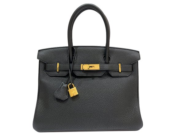 画像1: 【極美品】HERMES エルメス バーキン 30 トゴ ブラック ゴールド金具 R刻□ 中古 ハンドバッグ トートバッグ レディース 女性用 ブランド 黒 本革 レザー カーフ トリヨン 希少 レア プレゼント ギフト バック (1)