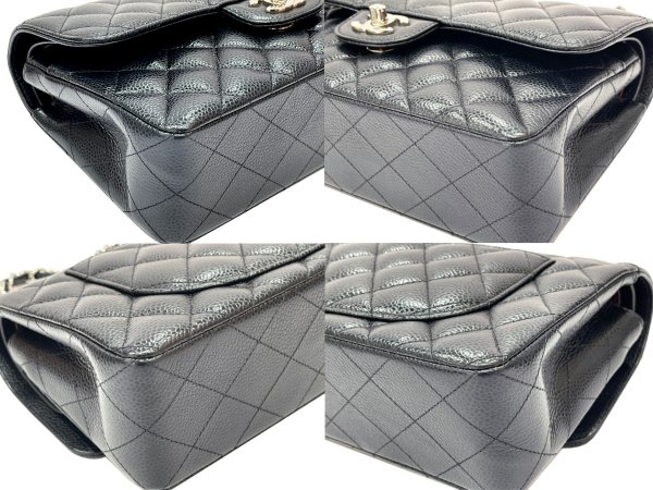 画像8: 【極美品】CHANEL シャネル A01113 マトラッセ 23 チェーンショルダー キャビアスキン ブラック シルバー金具 Wフラップ 30番台 中古 ハンドバッグ ショルダーバッグ ダブルフラップ レディース 女性用 黒 ブランド レザー カーフ 希少 レア プレゼント ギフト バック (8)