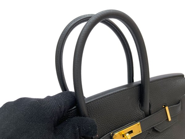 画像6: 【新品同様品】HERMES エルメス バーキン 30 トゴ ブラック ゴールド金具 D刻印 中古 ハンドバッグ トートバッグ レディース 女性用 ブランド 黒 本革 レザー カーフ トリヨン 希少 レア プレゼント ギフト バック (6)