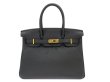 画像2: 【新品同様品】HERMES エルメス バーキン 30 トゴ ブラック ゴールド金具 D刻印 中古 ハンドバッグ トートバッグ レディース 女性用 ブランド 黒 本革 レザー カーフ トリヨン 希少 レア プレゼント ギフト バック (2)