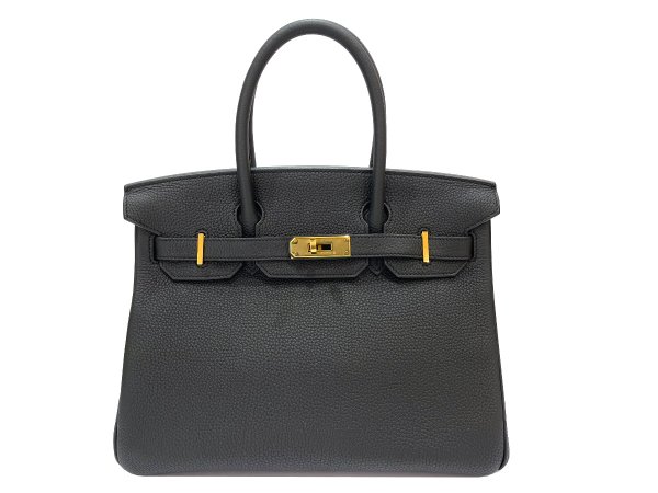画像2: 【新品同様品】HERMES エルメス バーキン 30 トゴ ブラック ゴールド金具 D刻印 中古 ハンドバッグ トートバッグ レディース 女性用 ブランド 黒 本革 レザー カーフ トリヨン 希少 レア プレゼント ギフト バック (2)