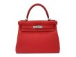 画像2: 【極美品】HERMES エルメス ケリー 28 内縫い トゴ ルージュピヴォワンヌ シルバー金具 C刻印 中古 ハンドバッグ ショルダーバッグ 2WAYバッグ レディース 女性用 ブランド ピンク ルージュ レッド 本革 レザー カーフ トリヨン 希少 レア プレゼント ギフト バック (2)