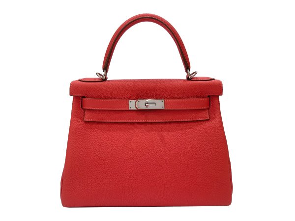 画像2: 【極美品】HERMES エルメス ケリー 28 内縫い トゴ ルージュピヴォワンヌ シルバー金具 C刻印 中古 ハンドバッグ ショルダーバッグ 2WAYバッグ レディース 女性用 ブランド ピンク ルージュ レッド 本革 レザー カーフ トリヨン 希少 レア プレゼント ギフト バック (2)