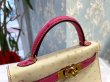 画像6: 【極美品】HERMES エルメス ミニケリー 2 パーソナルオーダー オーストリッチ ヴァニラ×ローズティリアン ゴールド金具 U刻印 中古 ハンドバッグ ショルダーバッグ 2WAYバッグ レディース 女性用 ブランド ピンク 本革 レザー 希少 レア プレゼント ギフト バック (6)