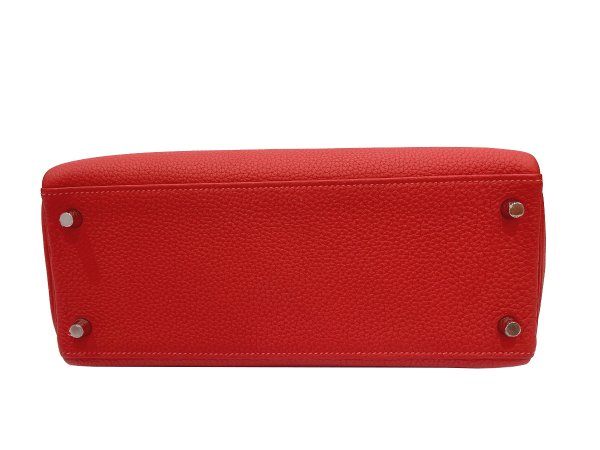 画像5: 【極美品】HERMES エルメス ケリー 28 内縫い トゴ ルージュピヴォワンヌ シルバー金具 C刻印 中古 ハンドバッグ ショルダーバッグ 2WAYバッグ レディース 女性用 ブランド ピンク ルージュ レッド 本革 レザー カーフ トリヨン 希少 レア プレゼント ギフト バック (5)