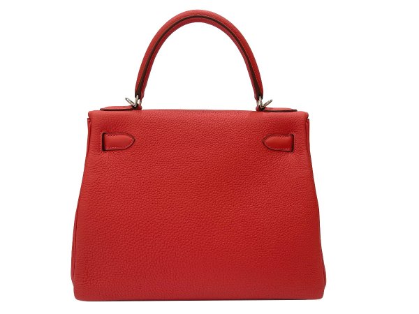 画像3: 【極美品】HERMES エルメス ケリー 28 内縫い トゴ ルージュピヴォワンヌ シルバー金具 C刻印 中古 ハンドバッグ ショルダーバッグ 2WAYバッグ レディース 女性用 ブランド ピンク ルージュ レッド 本革 レザー カーフ トリヨン 希少 レア プレゼント ギフト バック (3)