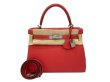 画像1: 【極美品】HERMES エルメス ケリー 28 内縫い トゴ ルージュピヴォワンヌ シルバー金具 C刻印 中古 ハンドバッグ ショルダーバッグ 2WAYバッグ レディース 女性用 ブランド ピンク ルージュ レッド 本革 レザー カーフ トリヨン 希少 レア プレゼント ギフト バック (1)