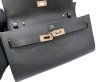 画像6: 【新品同様品】HERMES エルメス ケリー ウォレット ロング トゥーゴー ヴォーエプソン ブラック シルバー金具 U刻 中古 長財布 ポシェット ハンドバッグ ショルダーバッグ レディース 女性用 黒 ブランド レザー カーフ 希少 レア プレゼント ギフト バック (6)
