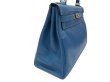 画像8: 【新品同様品】HERMES エルメス ケリー 32 内縫い ギリーズ グランアッシュ×スイフト ブルードガリス シルバー金具 R刻□ 中古 ハンドバッグ ショルダーバッグ 2WAYバッグ レディース 女性用 ブランド 青 本革 レザー カーフ 希少 レア プレゼント ギフト バック (8)