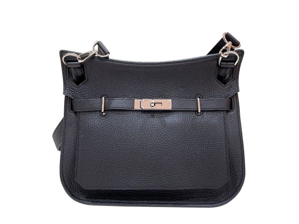 画像3: 【新品同様品】HERMES エルメス ジプシエール28 トリヨンクレマンス ブラック シルバー金具 N刻印□ 中古 ショルダーバッグ メッセンジャーバッグ 斜め掛け レディース 女性用 ブランド 本革 レザー カーフ 黒 希少 レア プレゼント ギフト バック (3)