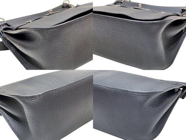 画像10: 【新品同様品】HERMES エルメス ジプシエール28 トリヨンクレマンス ブラック シルバー金具 N刻印□ 中古 ショルダーバッグ メッセンジャーバッグ 斜め掛け レディース 女性用 ブランド 本革 レザー カーフ 黒 希少 レア プレゼント ギフト バック (10)