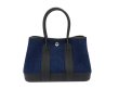画像1: 【新品】【未使用品】HERMES エルメス ネオ ガーデン 23 デニム×ネゴンダ デニムモワイヤン×ブラック シルバー金具 G刻 ガーデンパーティ ハンドバッグ ミニバッグ レディース 女性用 本革 レザー 黒 ブルー カーフ ブランド 希少 レア プレゼント ギフト バック (1)
