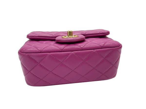 画像3: 【新品同様品】CHANEL シャネル AS1786 ミニ マトラッセ ボール チェーンショルダー ラムスキン パープル マットゴールド金具 31番台 ココボール 中古 ハンドバッグ ショルダーバッグ シングルフラップ レディース 女性用 ブランド レザー カーフ プレゼント バック (3)