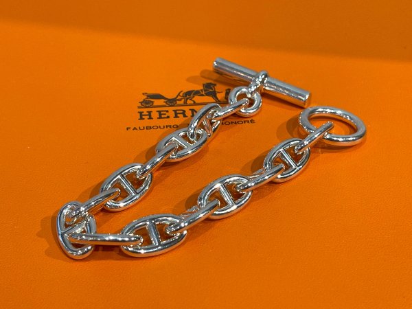 画像2: 【新品同様品】HERMES エルメス シェーヌダンクル GM ブレスレット 925 シルバー 14コマ 76.1ｇ ジュエリー アクセサリー ファッション 小物 レディース メンズ 女性用 男性用 ユニセックス ブランド 希少 レア プレゼント ギフト (2)
