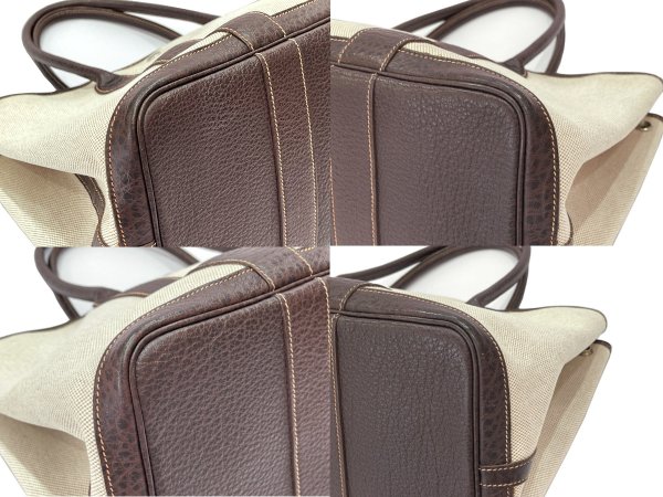画像10: 【美品】HERMES エルメス ガーデンパーティ 36 PM オプティカルH トワルアッシュ×ブッフル マロン×オレンジ シルバー金具 中古 ハンドバッグ トートバッグ ショルダーバッグ レディース 女性用 本革 レザー ブラウン ブランド 希少 レア プレゼント ギフト バック (10)