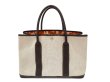 画像1: 【美品】HERMES エルメス ガーデンパーティ 36 PM オプティカルH トワルアッシュ×ブッフル マロン×オレンジ シルバー金具 中古 ハンドバッグ トートバッグ ショルダーバッグ レディース 女性用 本革 レザー ブラウン ブランド 希少 レア プレゼント ギフト バック (1)