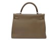 画像2: 【極美品】HERMES エルメス ケリー 32 内縫い トゴ エトゥープ シルバー金具 C刻 シルバー金具 R刻□ グレー 中古 ハンドバッグ ショルダーバッグ 2WAYバッグ レディース 女性用 ブランド グレージュ 本革 レザー カーフ 希少 レア プレゼント ギフト バック (2)