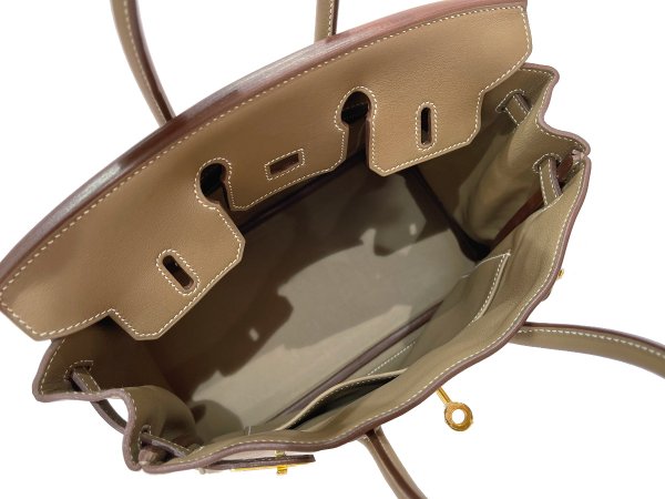 画像9: 【新品同様品】HERMES エルメス バーキン 25 スイフト エトゥープ ゴールド金具 X刻印 中古 ハンドバッグ トートバッグ レディース 女性用 ブランド 本革 レザー カーフ グレー グレージュ 希少 レア プレゼント ギフト バック (9)