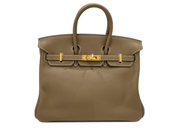 画像3: 【新品同様品】HERMES エルメス バーキン 25 スイフト エトゥープ ゴールド金具 X刻印 中古 ハンドバッグ トートバッグ レディース 女性用 ブランド 本革 レザー カーフ グレー グレージュ 希少 レア プレゼント ギフト バック (3)