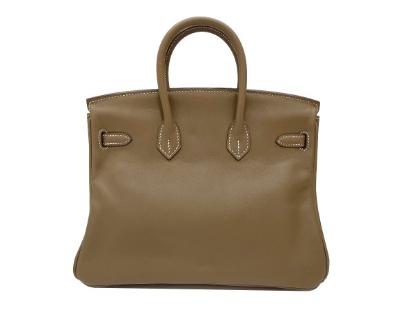 画像2: 【新品同様品】HERMES エルメス バーキン 25 スイフト エトゥープ ゴールド金具 X刻印 中古 ハンドバッグ トートバッグ レディース 女性用 ブランド 本革 レザー カーフ グレー グレージュ 希少 レア プレゼント ギフト バック (2)