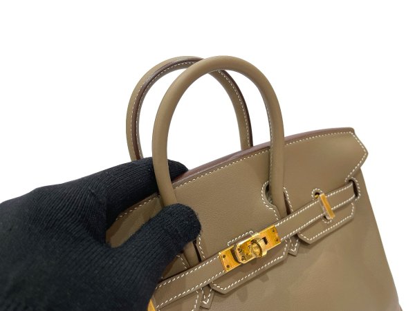 画像7: 【新品同様品】HERMES エルメス バーキン 25 スイフト エトゥープ ゴールド金具 X刻印 中古 ハンドバッグ トートバッグ レディース 女性用 ブランド 本革 レザー カーフ グレー グレージュ 希少 レア プレゼント ギフト バック (7)