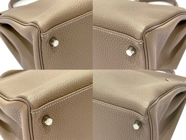 画像10: 【極美品】HERMES エルメス ケリー 32 内縫い トゴ エトゥープ シルバー金具 C刻 シルバー金具 R刻□ グレー 中古 ハンドバッグ ショルダーバッグ 2WAYバッグ レディース 女性用 ブランド グレージュ 本革 レザー カーフ 希少 レア プレゼント ギフト バック (10)