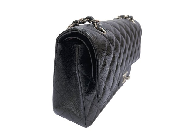 画像6: 【新品同様品】CHANEL シャネル A01112 マトラッセ 25 チェーンショルダー キャビアスキン ブラック シルバー金具 Wフラップ 25番台 中古 ハンドバッグ ショルダーバッグ ダブルフラップ レディース 女性用 黒 ブランド レザー カーフ レア プレゼント ギフト バック (6)