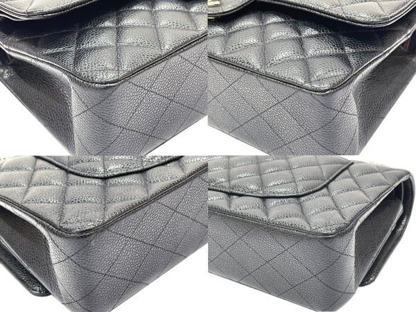 画像10: 【新品同様品】CHANEL シャネル A01112 マトラッセ 25 チェーンショルダー キャビアスキン ブラック シルバー金具 Wフラップ 25番台 中古 ハンドバッグ ショルダーバッグ ダブルフラップ レディース 女性用 黒 ブランド レザー カーフ レア プレゼント ギフト バック (10)