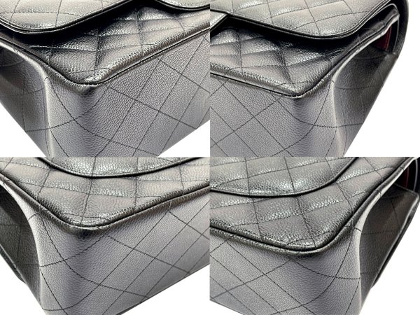 画像10: 【新品同様品】CHANEL シャネル A58600 マトラッセ 30 チェーンショルダー キャビアスキン ブラック シルバー金具 Wフラップ 23番台 中古 ハンドバッグ デカマトラッセ ダブルフラップ レディース 女性用 黒 ブランド レザー 希少 レア プレゼント ギフト バック (10)