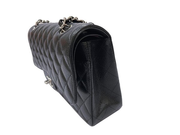画像5: 【新品同様品】CHANEL シャネル A01112 マトラッセ 25 チェーンショルダー キャビアスキン ブラック シルバー金具 Wフラップ 25番台 中古 ハンドバッグ ショルダーバッグ ダブルフラップ レディース 女性用 黒 ブランド レザー カーフ レア プレゼント ギフト バック (5)