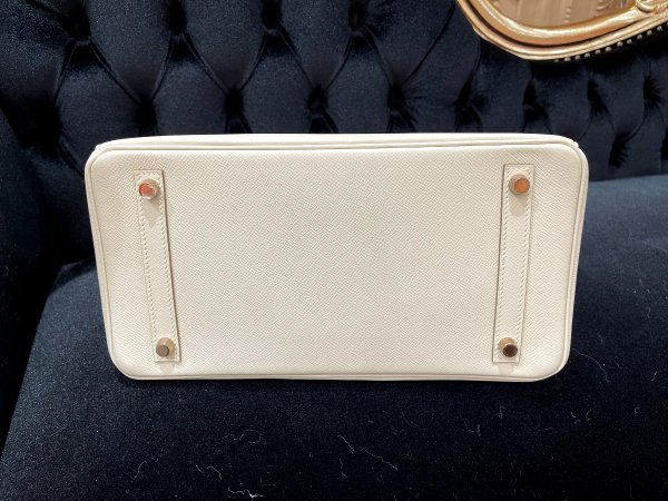 画像5: 【美品】HERMES エルメスバーキン 30 ヴォーエプソン クレ ゴールド金具 Y刻印 ベージュ 中古 ハンドバッグ トートバッグ レディース 女性用 ブランド オフホワイト アイボリー 本革 レザー カーフ 希少 レア プレゼント ギフト バック (5)