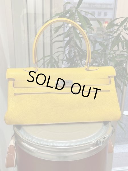 画像1: 【美品】HERMES エルメス ショルダーケリー トリヨンクレマンス ソレイユ シルバー金具 M刻印□ 中古 ハンドバッグ トートバッグ レディース 女性用 ブランド イエロー 黄色 本革 レザー カーフ 希少 レア プレゼント ギフト バック (1)