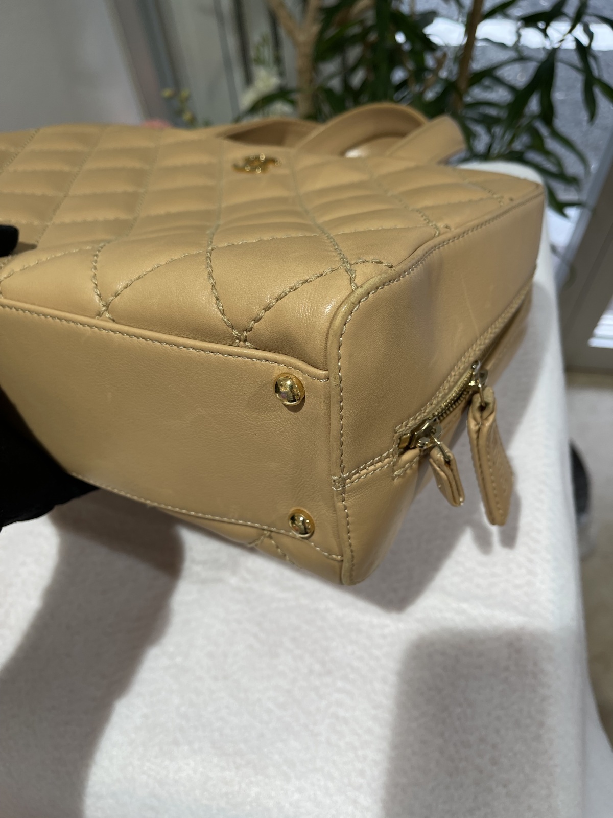 美品】CHANEL シャネル A14692 ワイルドステッチ ミニ ボストン
